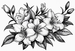 5-petal azaleas along a long branch tattoo idea