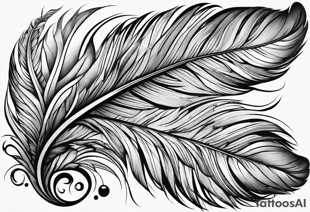 Folded feather tattoo idea