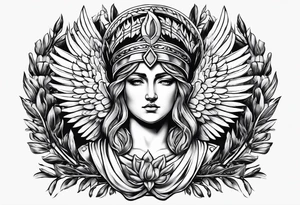 athena aegis with a laurel wreath tattoo idea