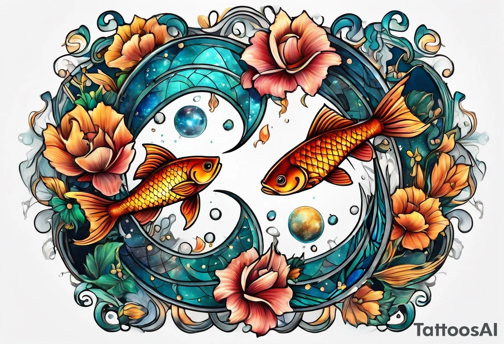 Pisces zodiac tattoo idea