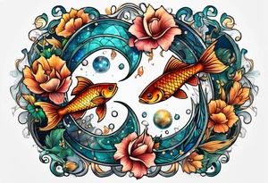 Pisces zodiac tattoo idea