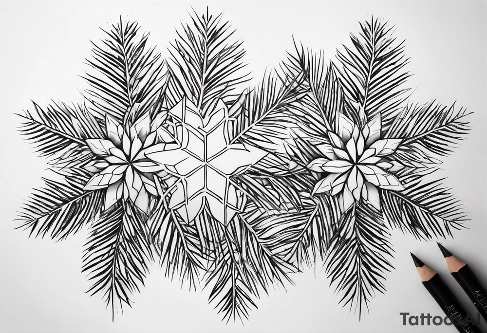 Snowflakes, palm, small tattoo idea