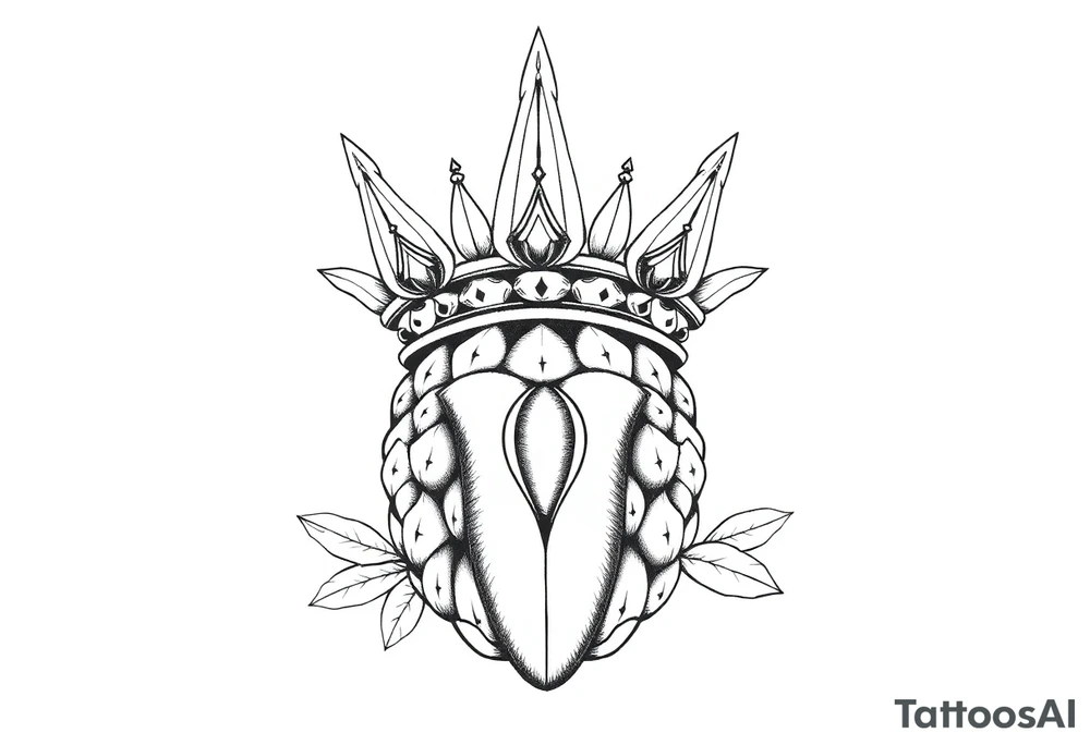 Majestic crown vagina pineapple with
vagina, anus , tattoo idea
