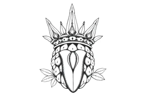 Majestic crown vagina  pineapple with 
vagina, anus , tattoo idea