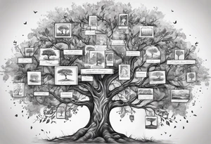 Family tree with names tattoo idea
