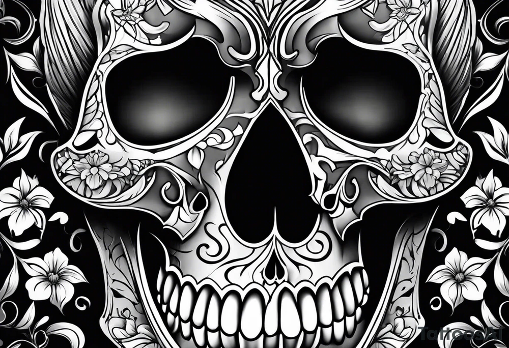 Pretty skull tattoo idea