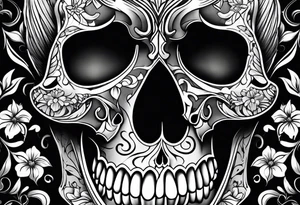 Pretty skull tattoo idea