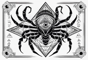 scorpion with all seing eye and triangle tattoo idea