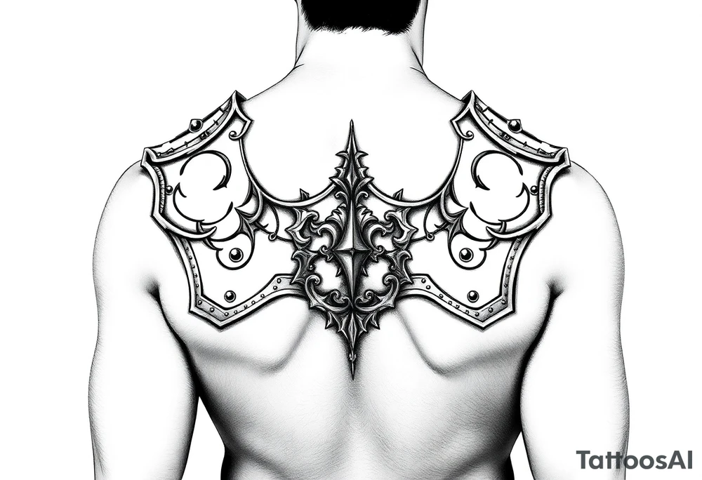 Mid-evil
 Shoulder plate armor tattoo idea