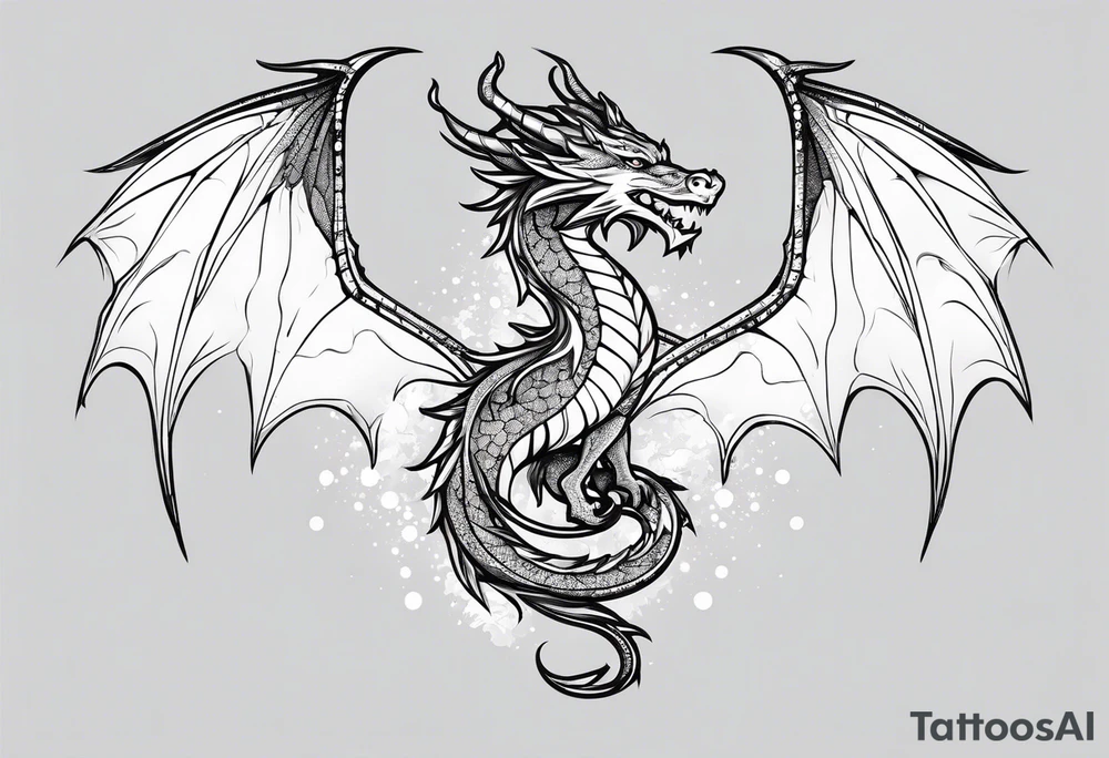 Constellation, wing , snow , cross , dragon cute tattoo idea