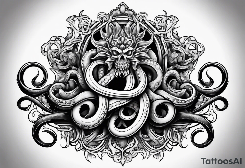 gothic tentacles tattoo idea