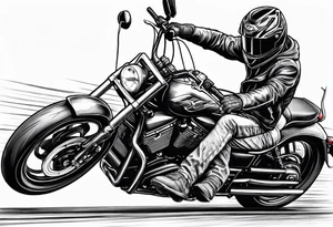 Guy doing wheelie on a motorcycle tattoo idea