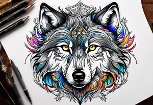 Grey wolf tattoo idea