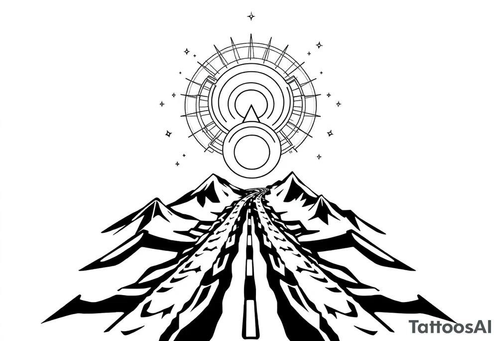 Different roads in life meet in the same place but should be very psychedelic and trippy tattoo idea
