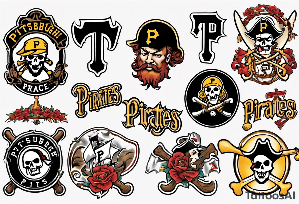 A Pittsburgh Pirates P logo that looks like a branded shape on an arm tattoo idea
