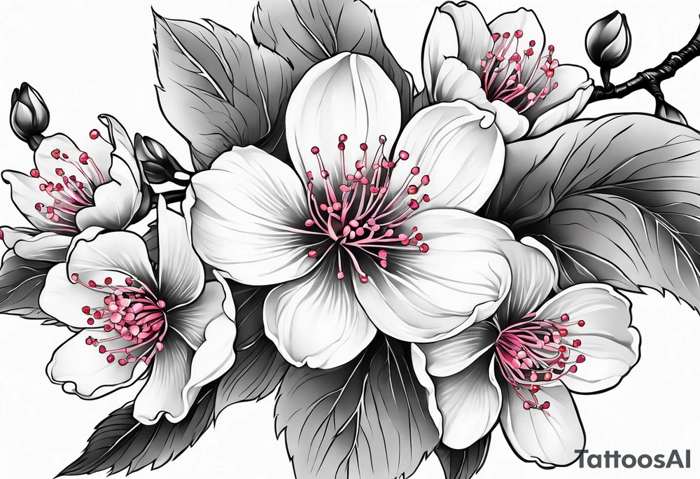 Cherry blossom for back tattoo but The whole body has to come out tattoo idea