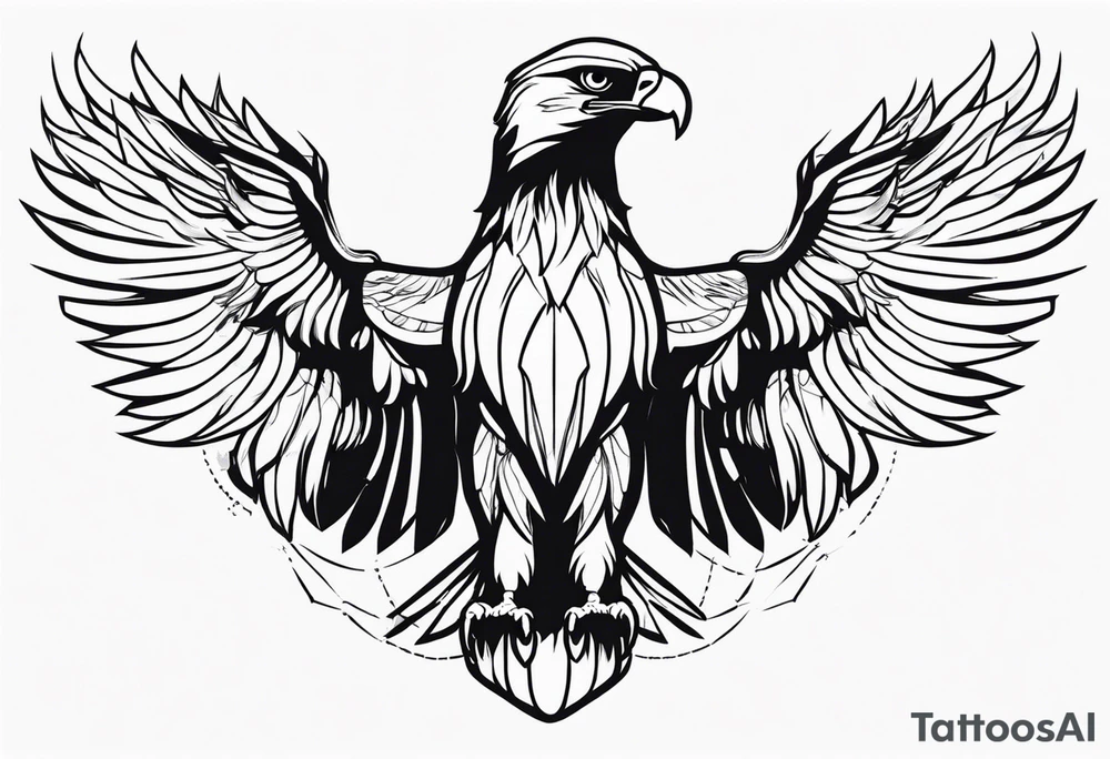 eagle full body fly vector tattoo idea