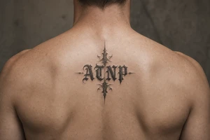 Atnp in old English calligraphy tattoo idea
