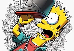 Bart Simpsons rapper tattoo idea