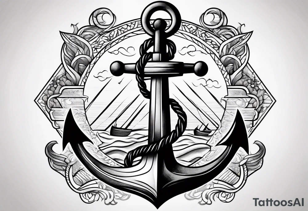 Anchor with storm tattoo idea