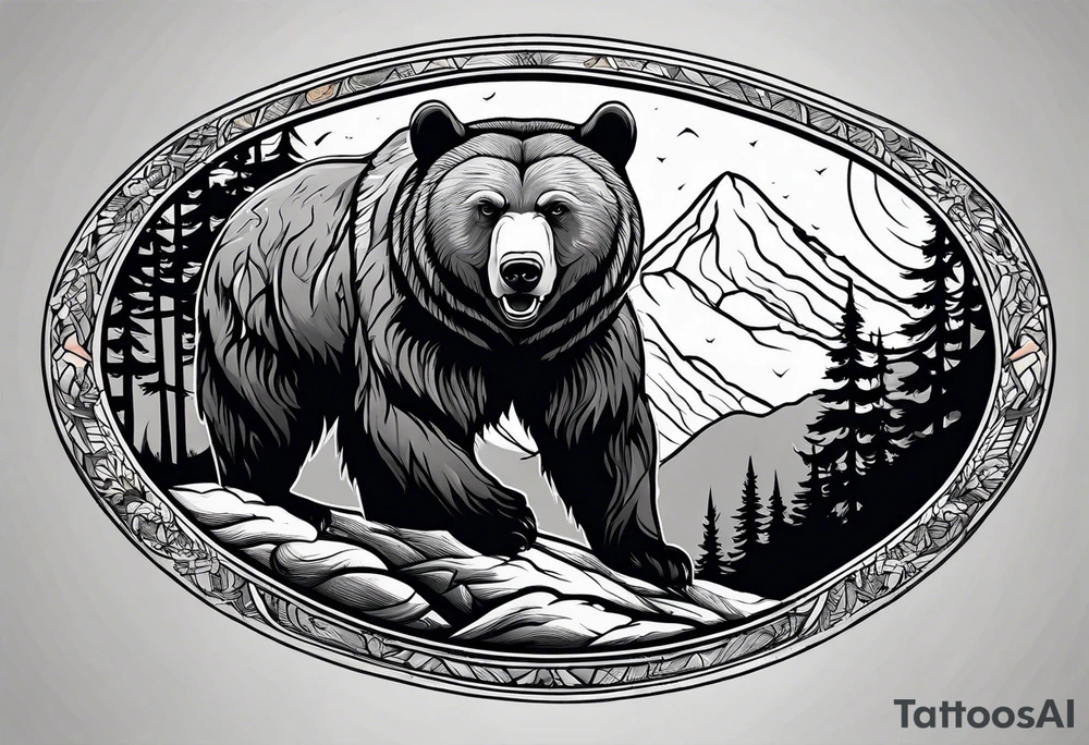 bear mountain tattoo idea