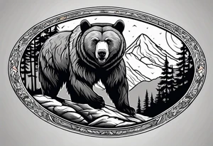 bear mountain tattoo idea