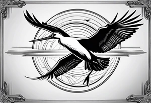 A flying stork tattoo idea