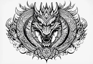 Māori dragon deltoid tattoo idea