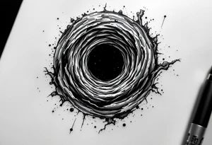 A parralel universe centered by a black hole tattoo idea