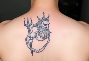 poseidon with trident tattoo idea