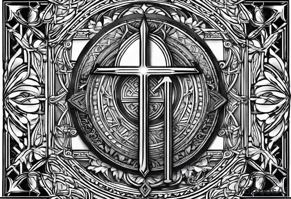 The symbol of Matthias a open Bible and a battle Axe tattoo idea