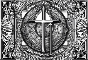 The symbol of Matthias a open Bible and a battle Axe tattoo idea