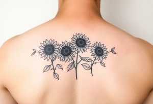 Sunflowers and vines tattoo idea