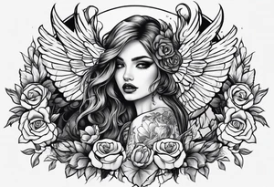 Girl falls in love with death tattoo idea