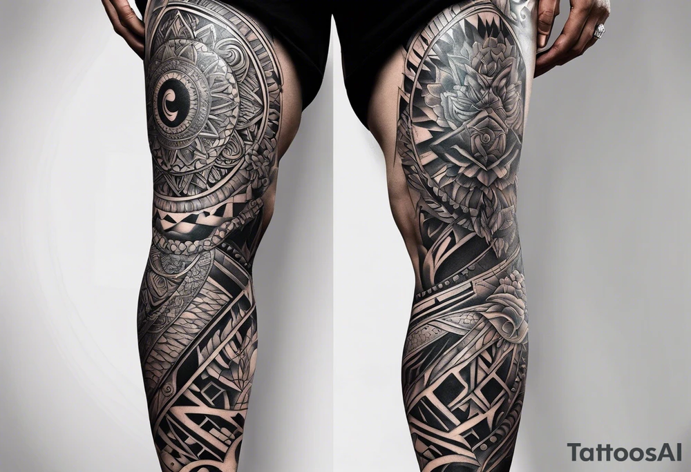 Full leg tattoo design tattoo idea