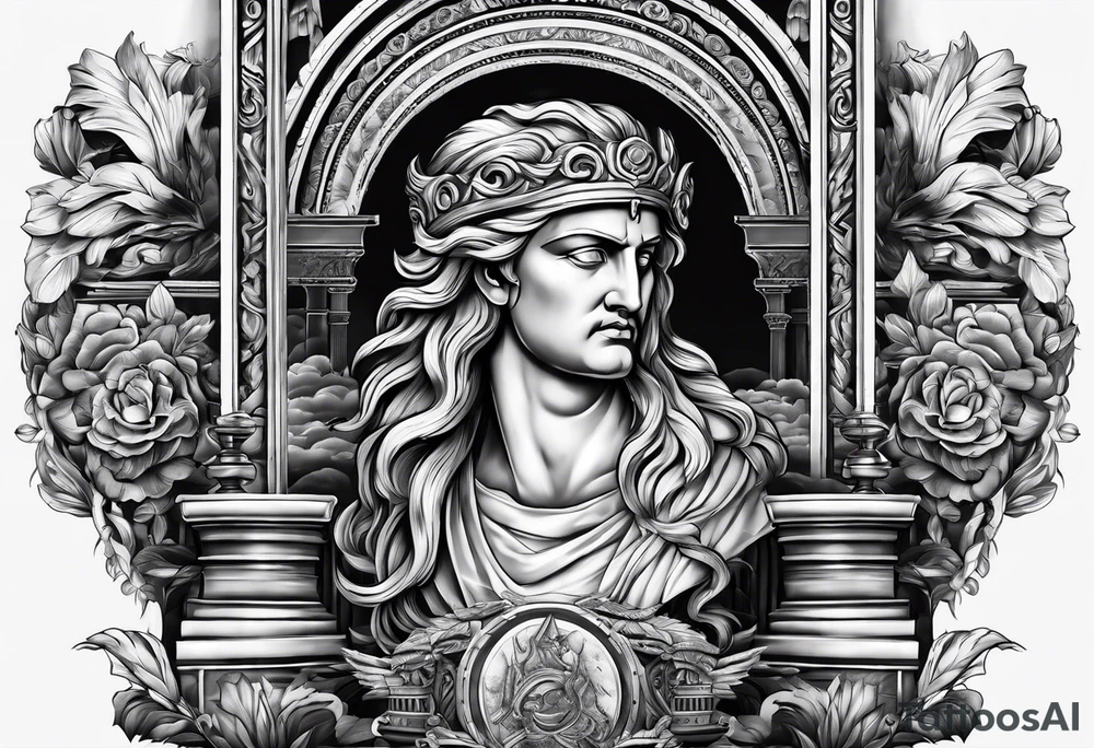 7 stairs leading to Zeus tattoo idea