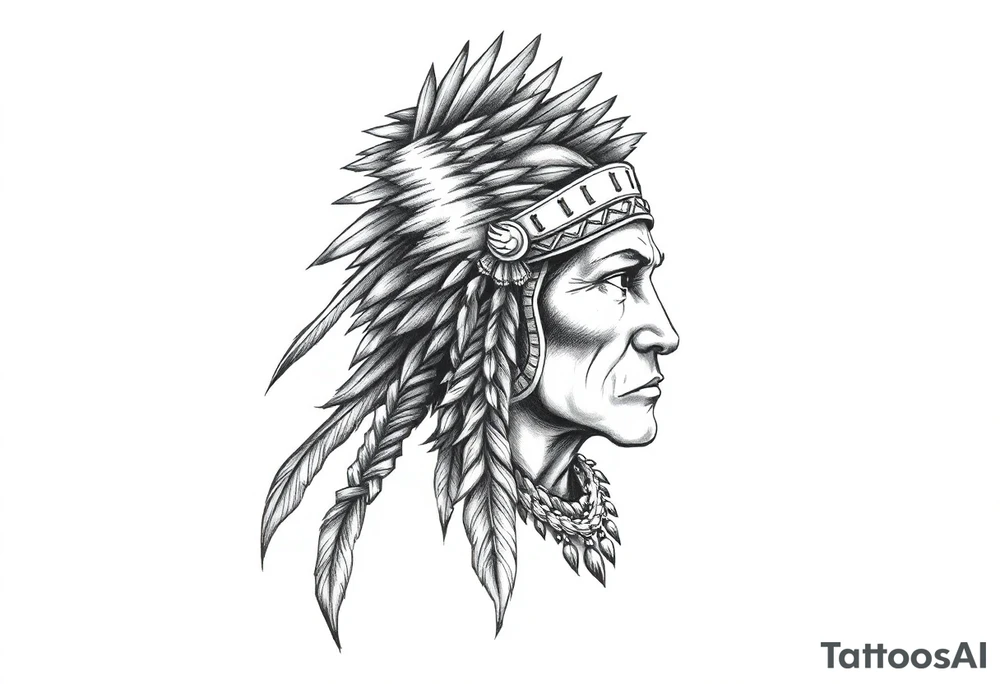 Lone Native American warrior tattoo idea
