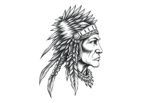 Lone Native American warrior tattoo idea