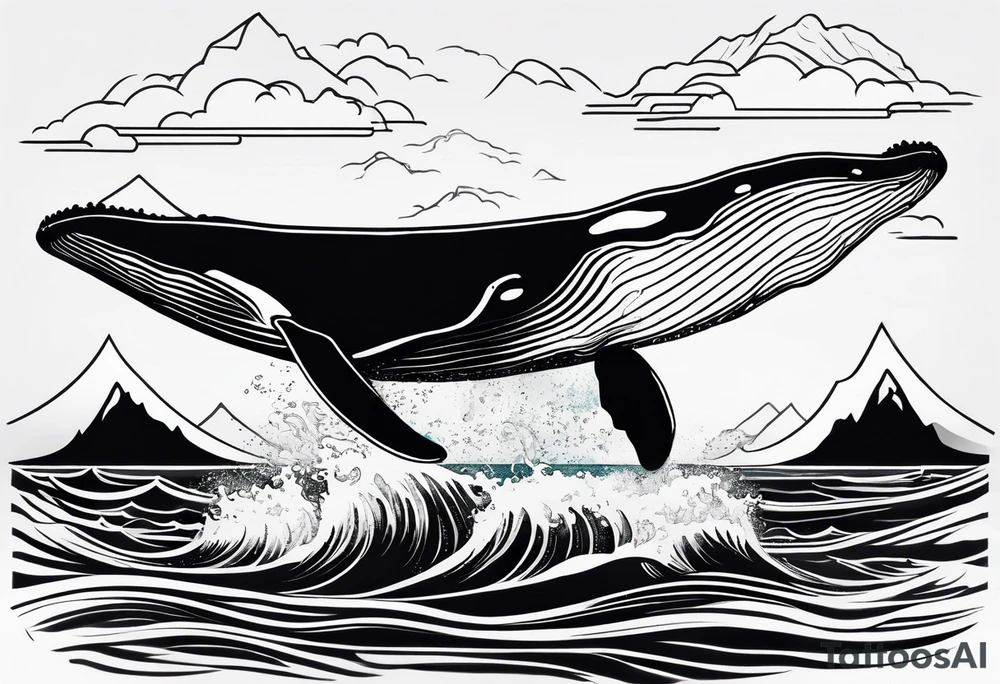 humpback whale with a mountain scene drawn on its tail tattoo idea humpback whale with a mountain scene drawn on its tail tattoo idea
