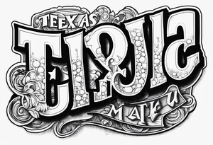 Texas Made in bubble letters tattoo idea