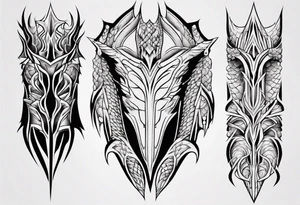 Dragonscale Leg armor symmetrical tattoo idea