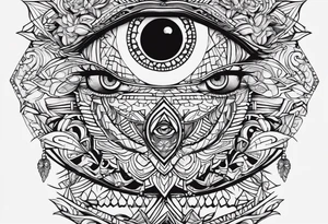 a psychedelic eyes tattoo idea