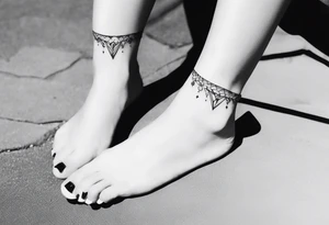 realistic feminine ankle bracelet tattoo tattoo idea
