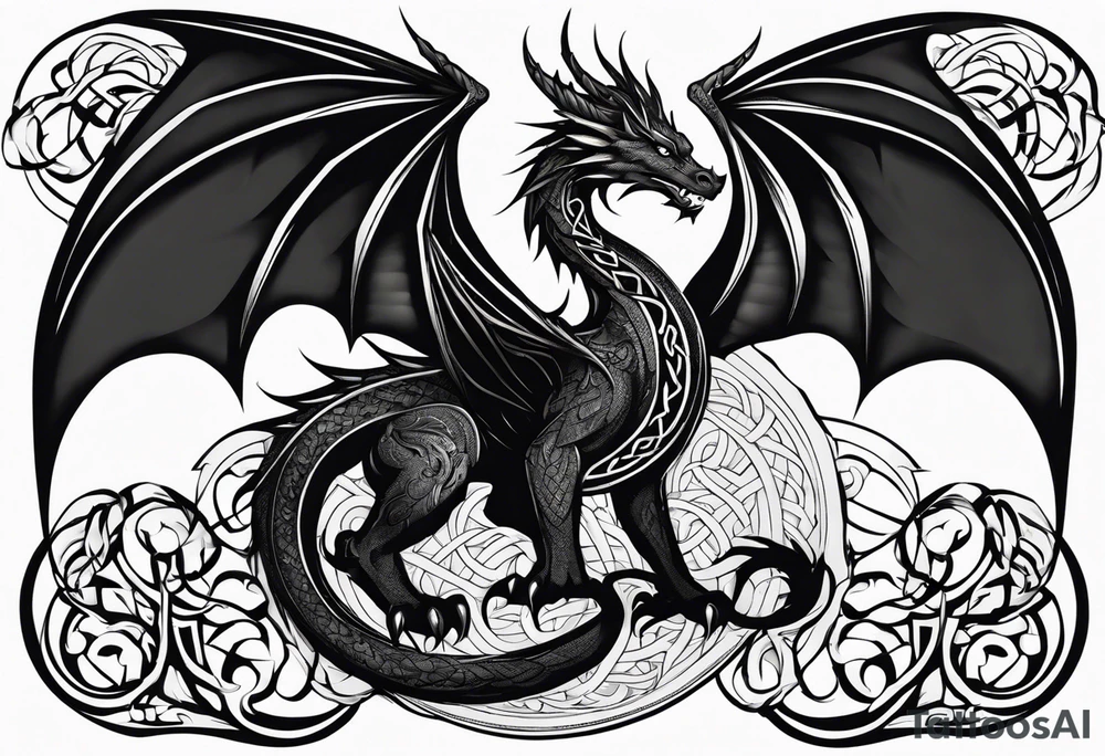 celtic mythology dragon tattoo idea