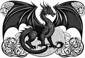 celtic mythology dragon tattoo idea