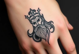 Hades Greek god with crown tattoo idea