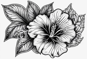 Hibiscusflower with Ornaments tattoo idea