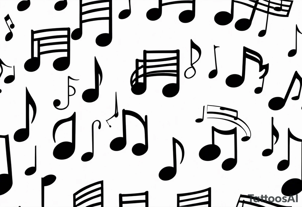 Music notes coming out of spiral note book tattoo idea