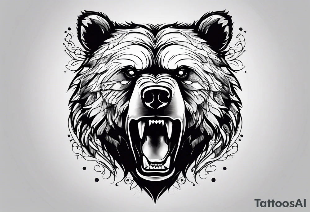 angry bear tattoo idea