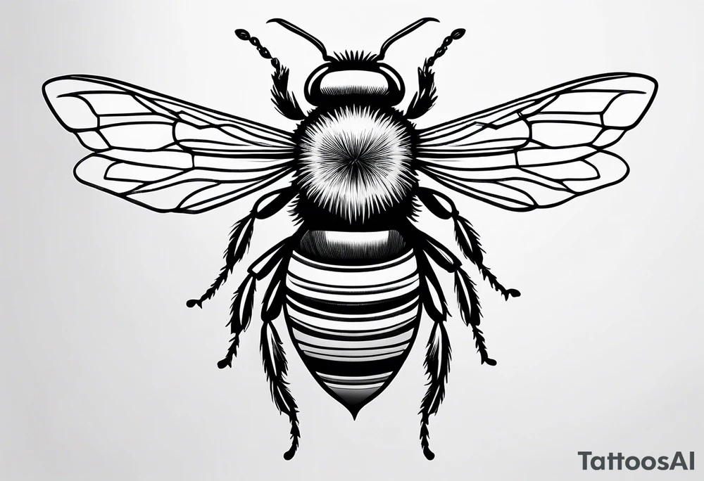 sketch of simple bee tattoo idea